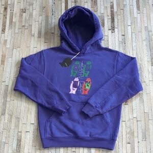 Brain‎ Dead Throwing Hands Hooded Purple Sweatshirt NWT